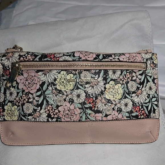 Karl Lagerfeld loral Pink Leather Wristlet
